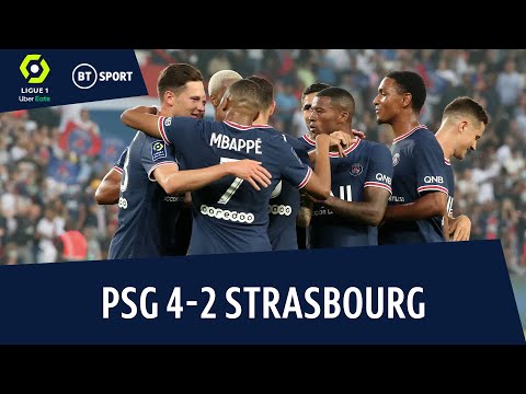 PSG v Strasbourg (4-2) | Messi Watches On As PSG See Off The Visitors! | Ligue 1 Highlights