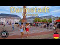 Darmstadt City Germany, Walking tour in Darmstadt 4k 60fps ☀️ 2023