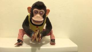 Mechanical Monkey Chimp Clapping Cymbals Rare Vintage Toy made in Japan