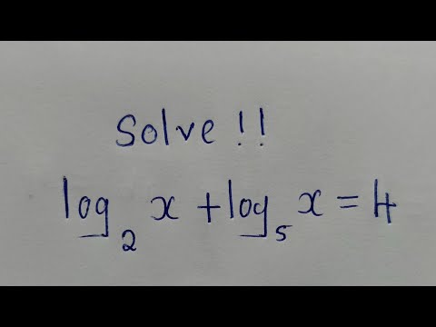 Solve logarithmic equation with different bases | log_2(x) + log_5(x)= 4.