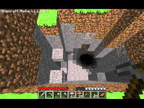 Minecraft Tutorials - 11 - How to Survive & Thrive (Cave Exploration & Gravel Elevator)
