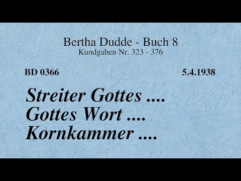 BD 0366 - STREITER GOTTES .... GOTTES WORT .... KORNKAMMER ....