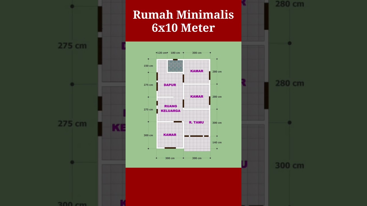 DESAIN DENAH RUMAH MINIMALIS 6X10 METER