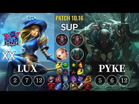 LNG Xx Lux vs Pyke Sup - KR Patch 10.16
