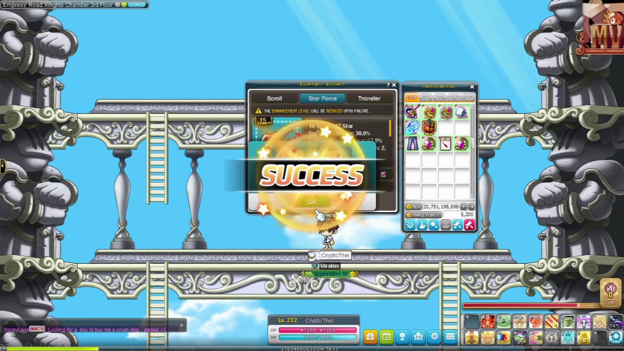 Maplestory Lucky Arcane Weapon and Pants Star Forcing