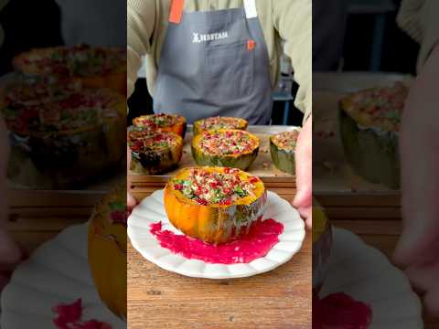 Calabaza bellota con relleno de arándanos (porciones: 4)