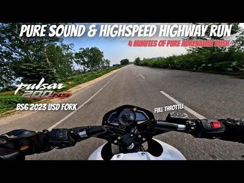 Pulsar ns200 bs7(2023 usd) pure sound & highspeed highway run| Go pro hero 11 (hyperview 4k/60)