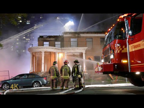 Toronto: Two alarm blaze consumes vacant historic building 9-1-2019