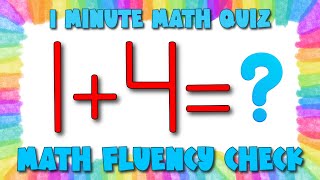 Fun 1-Minute Math Quiz | Addition within 10 for Kindergarten