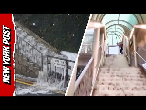 Heavy rain FLOODS hospitals, roads in Hong Kong, prompting top-level weather warning