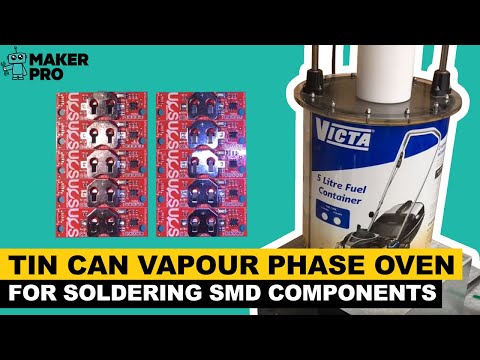 Tin can vapour phase oven for soldering SMD components