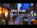 New York Night Walk 🗽 Relaxing Sounds of Midtown Manhattan - 4k Travel Walking Tour