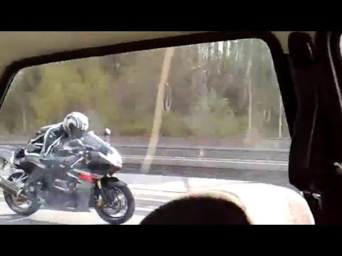 VW Golf 1 VR6 Turbo VS Suzuki GSX-R 1000 (185 HP)