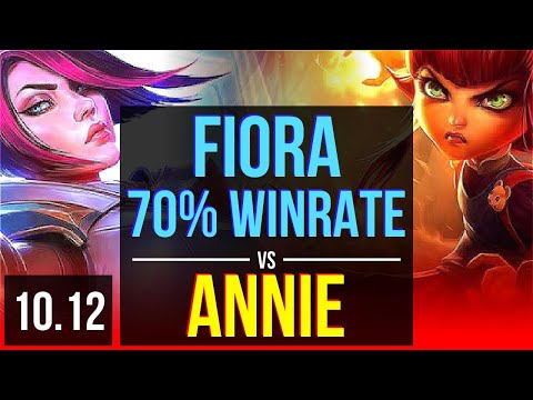 FIORA vs ANNIE (TOP) | 4 early solo kills, 70% winrate | NA Grandmaster | v10.12