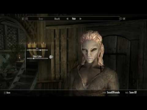 Skyrim Special Edition - How To Make A Good Looking Character - Snow Elf Female