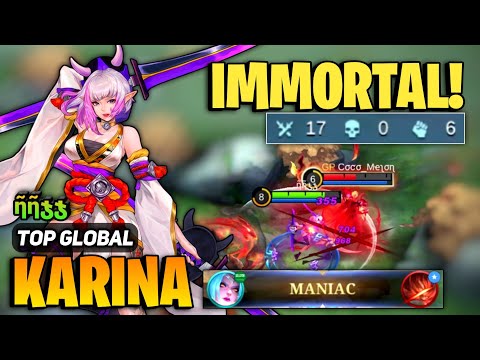 MANIAC! Karina One Shot Build [ Top Global Karina Gameplay ] By ῆῆჯჯ - Mobile Legends