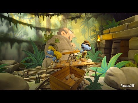 [4K] The Smurfs Dark Ride - Smurfs Studio Tour ride - Motiongate