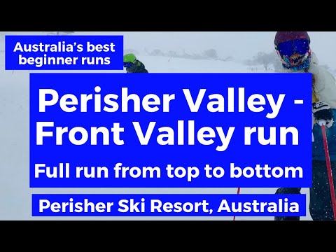 Perisher Beginner Runs - Front Valley - whole run - top to bottom!