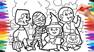 Halloween Coloring Pages for Kids, Trick or Treat Coloring Pages, Halloween Costumes Coloring Pages