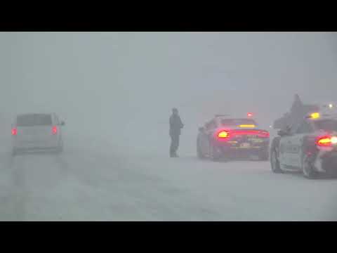 Driving in the snow in Erie County, New York