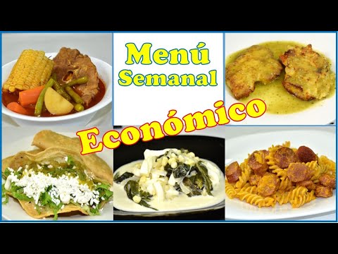 Guisados económicos, Menu semanal 15 por menos de $50, Menús rápidos Video