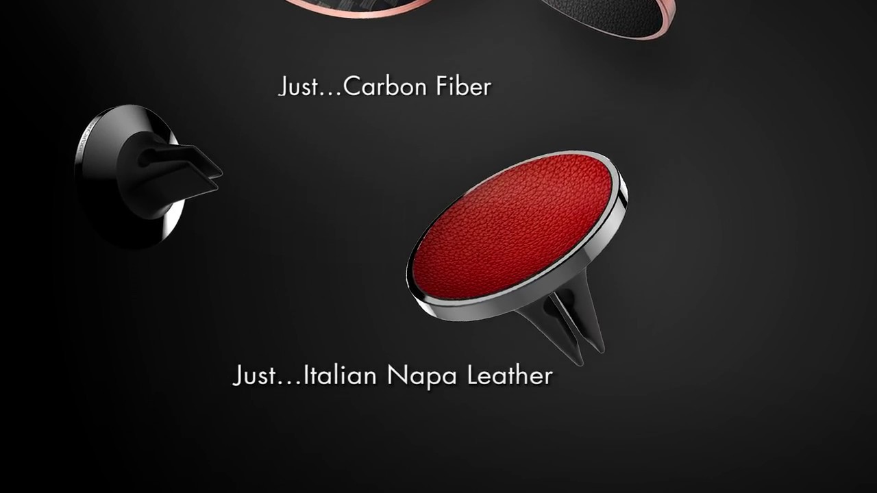 JustClick Magnetic Car Mount // Silver + Carbon Fiber // Single (Single Mount) video thumbnail