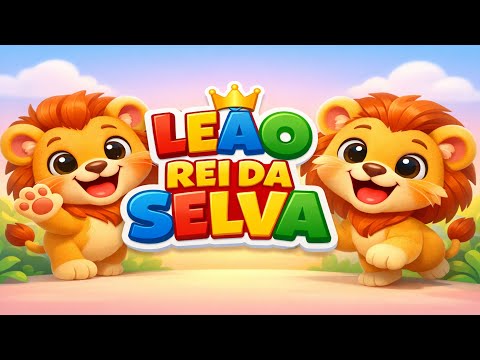 LEÃO REI DA SELVA 🦁🎶 MÚSICA INFANTIL COM ANIMAIS  CANÇÃO PARA BEBÊS E CRIANÇAS ATÉ 3 ANOS