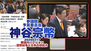 解説付🍊国際紛争と日本の供給力🍊参政党【神谷宗幣】🍊衆議院予算委員会20260317🍊詳しくは公式ホームページ→（概要欄にリンク）