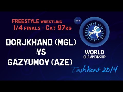 Quarterfinal - Freestyle Wrestling 97 kg - K. DORJKHAND (MGL) vs K. GAZYUMOV (AZE) - Tashkent 2014