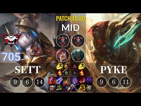 JDG 705 Sett vs Pyke Mid - KR Patch 10.20