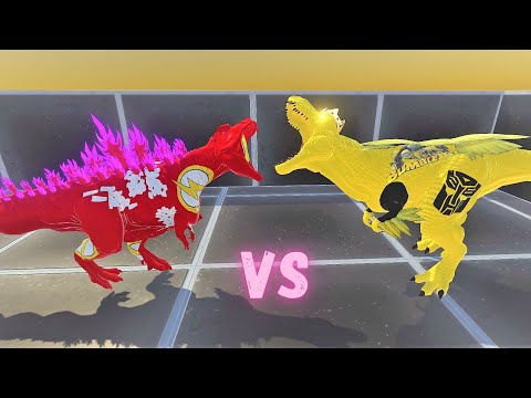 Flash Godzilla T-Rex vs Bumblebee Tyrannosaur: Death Climb | Animal Revolt Battle Simulator #arbs