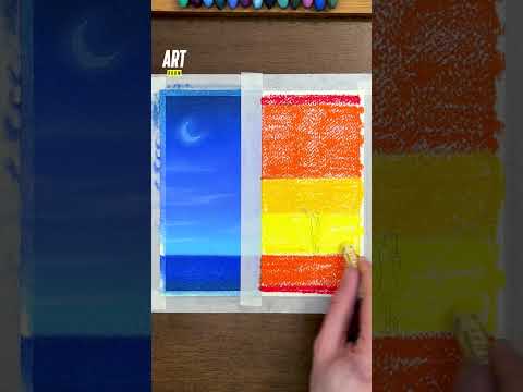 Oil pastel gradients are so easy with this method 🖍️🤯 #oilpastels #gradient #method #tutorial