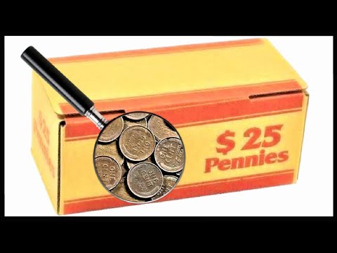 WOW! TONS OF OLD COINS FOUND IN $25 BOX OF PENNIES! COIN ROLL HUNTING PENNIES COMPETITION HUNT