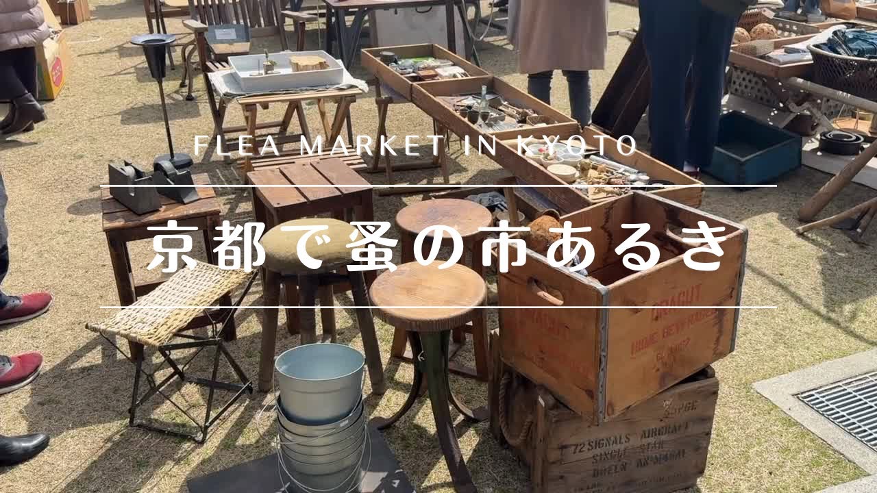 【蚤の市🇯🇵】3月の京都平安蚤の市。古道具と海外アンティーク。御朱印もらってカフェにも行きました。March at the Heian Antique Market in Kyoto