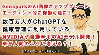 【#AIニュース No 250】GensparkのAI画像がアップグレード！数百万人がChatGPTを健康管理に利用！自動車が推論するAIモデル！？ 1