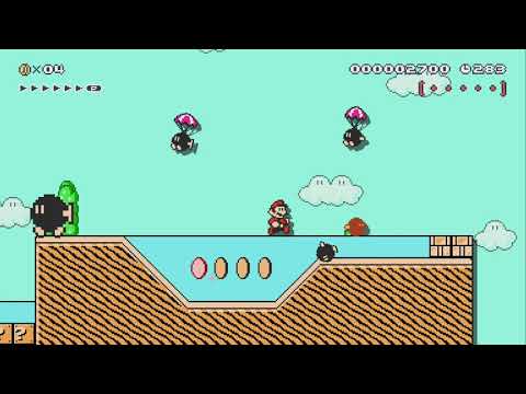 ᐸGiant landᐳ 4-7 Bombardment by Arixorath - Super Mario Maker 2 - No Commentary 1bw