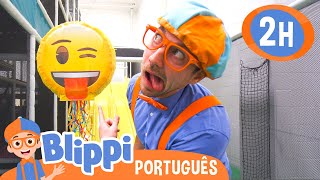 Blippi Visita um Parque Coberto! | 2 HORAS DO BLIPPI! | Vídeos Educativos em Português