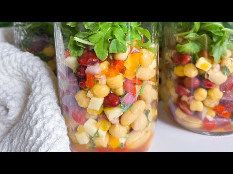 The BEST Mediterranean 3 Bean Salad Meal Prep!