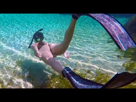 Swimming in the River with Bass! Crystal Clear water