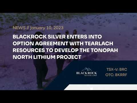 NEWS // BLACKROCK SILVER ENTERS OPTION AGREEMENT WITH TEARLACH RESOURCES TO DEVELOP LITHIUM PROJECT