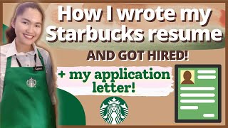 How to create a Starbucks resume + Application Letter | Starbucks Barista Resume Philippines