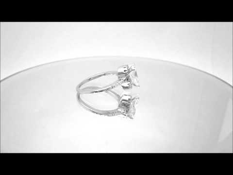 PEAR & ROUND DIAMOND ENGAGEMENT RING ART DECO 1.35CTW - KNR INC - 835