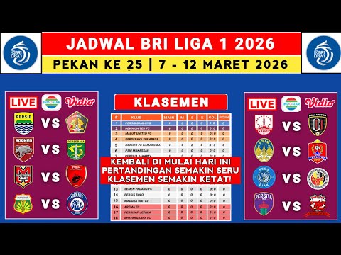 Liga 1 2025 Schedule Week 25 - Persib vs Persik - Borneo FC vs Persebaya - Liga 1 Indonesia 2025