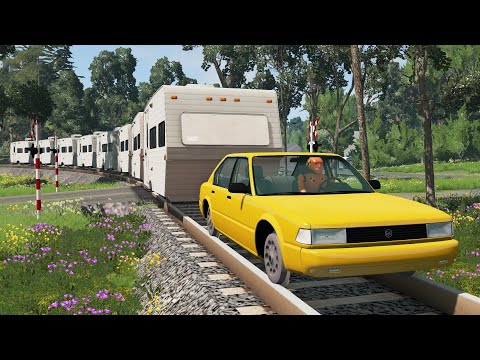 Caravan Train Crashes 2 | BeamNG.drive