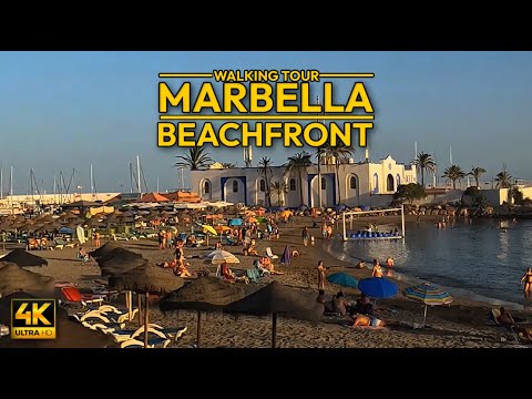 Marbella Beachfront Walking Tour - Discovering the Stunning Coastline of Spain in 4K60FPS