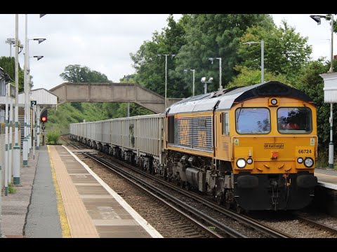 Two Freights In Ten Minutes! DB Cargo 66001 And GBRf 66724 At Cooksbridge. 30/06/2022
