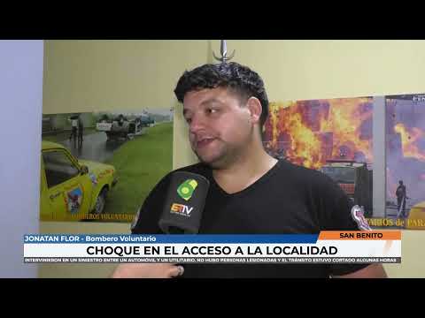 Jonatan Flor - Bomberos de San Benito intervinieron en un choque en el acceso a la ciudad