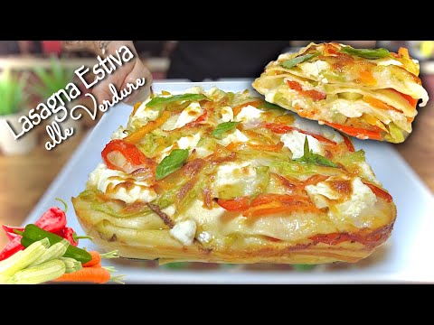 SUMMER LASAGNA WITH VEGETABLES 🌈 🌶 🥒🫑 fresh and colorful