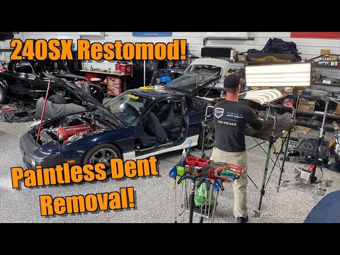 Getting A Behind-The-Scenes Look At Paintless Dent Repair...The 240SX Gets Laser Straight!