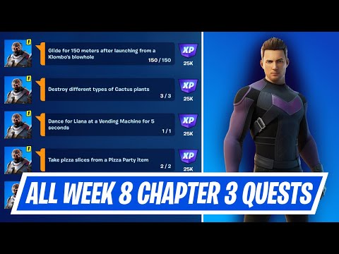 Fortnite Week 8 Season Quests Challenges Guide - How to complete Week 8 Season Quests in Chapter 3